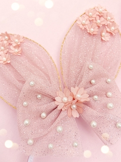 Tiara orelhinhas de coelha floral - loja online
