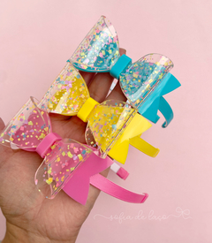 Tiara Laço em acrílico confete - comprar online