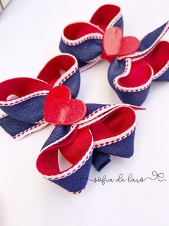 Laço Sofia jeans + coração - comprar online