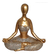 Estatueta Yoga Mulher Dourado Meditando Lotus Padmasana