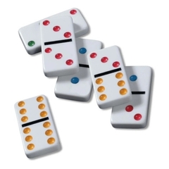 Juego De Domino Doble 6 En Caja Metalica 28 Fichas Con Color - comprar online