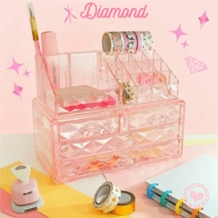 Organizador de Escritorio Diamond Crafter Cristal Rosa Ibi Craft
