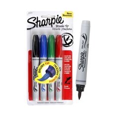 MARCADORES SHARPIE BRUSH TIP X4 BASICO