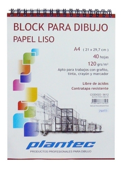 BLOCK PLANTEC PARA DIBUJO PAPEL LISO A4 - 120 GRS.