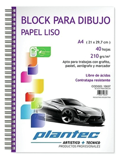 BLOCK PLANTEC PARA DIBUJO PAPEL LISO A4 - 210 GRS.