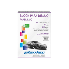 BLOCK PLANTEC PARA DIBUJO PAPEL LISO A5 - 210 GRS.
