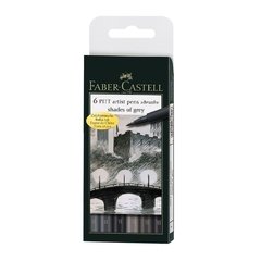 FABER CASTELL PITT ARTIST PENS BRUSH - SHADES OF GREY - X6 UNIDADES