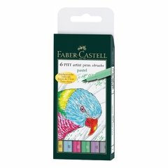 FABER CASTELL PITT ARTIST PENS BRUSH - PASTEL - X6 UNIDADES