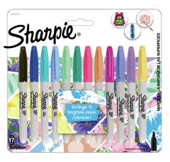 MARCADORES SHARPIE FINO X12 + 5 TARJETAS PARA COLOREAR