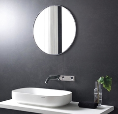 Espejo Redondo de 40 cm con moldura de PVC Negra con filete Plata - comprar online