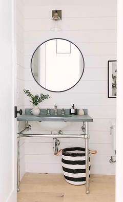 Espejo Redondo de 60 cm con moldura de PVC color negro/oro - tienda online