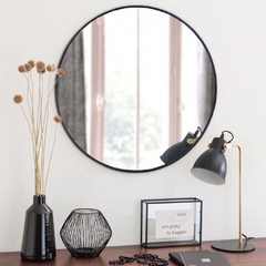 Espejo Redondo de 50 cm con moldura de PVC color negro/oro - tienda online