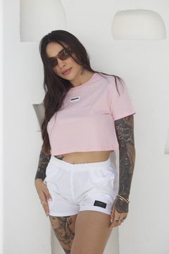 Cropped T-shirt Logo Rosa