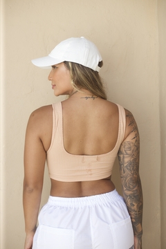 Top Cropped Nude Canelado - comprar online