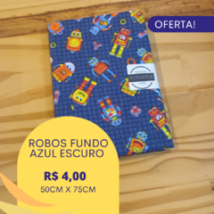 ROBOS FUNDO AZUL ESCURO 50X75