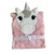 Toallon con Capucha para Bebe con Bordado 3D - Unicornio Rosa