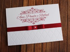 Convite de casamento Marsala - Relevo - Textura