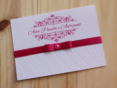 Convite Casamento - Pink - Relevo - Textura