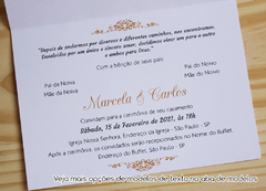 Convite de Casamento marsala com detalhe em relevo - comprar online