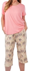 Pijama Mujer Verano Manga Corta Y Bermuda Pink Art 11692