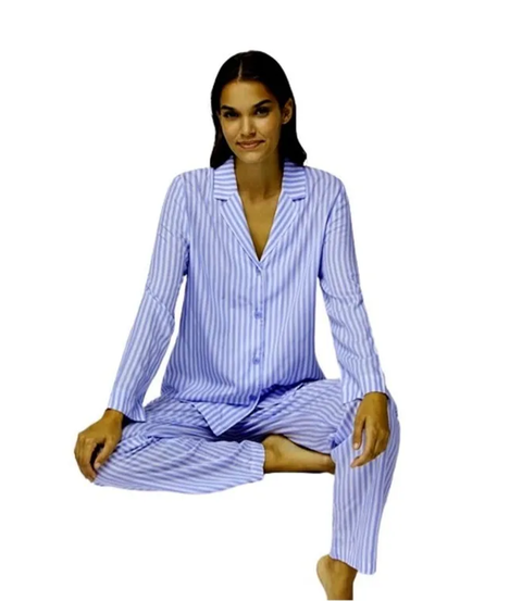 Pijama Mujer Invierno Tela Plana Y Botones Carvaly Art 187
