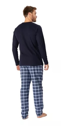 Pijama Hombre Invierno Algodon Y Pantalon Viyela 3 Ases 706