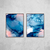 Conjunto abstract blue ink I - O2 Arts Quadros Personalizados