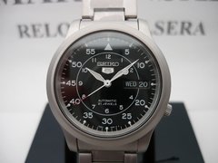 Seiko 5 Militar Automatico Negro Acero Snk809 Fotos Reales - comprar online