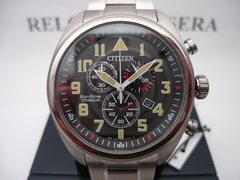 Citizen Militar Eco Drive Crono Titanio At2480-81e Fotos Reales - comprar online