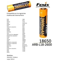 PILA RECARGABLE FENIX ARB-L18-2600 (FEN06) - comprar online