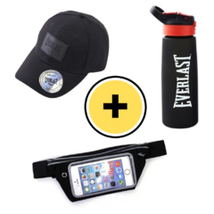 Combo running everlast ng!gorra+botella pico+riño porta celular