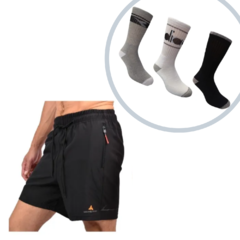 Short Hombre Microfibra Deportivo Urbano + 3 Pares Medias!