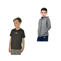 Campera Deportiva Lycra Niño Capucha gs +remera Niño