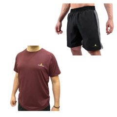 Combo Ulux Bor! Remera Deportiva Hombre + Bermuda Microfibra