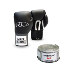 Guantes De Boxeo Box Mir 16 Onzas 3916n + par de vendas sonnos!