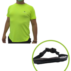 Combo Runner! Remera Deportiva Hombre Am+ Riñonera Expansibl