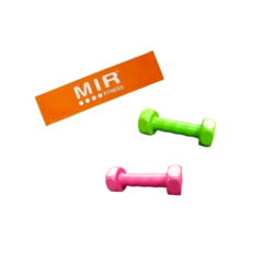 COMBO GYM! Tiraband Mir (media) + 2 Mancuernas Plasticas 1 Kg