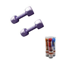 COMBO GYM! 2 MANCUERNAS PLASTICAS 2 KG C/U + SOGA!