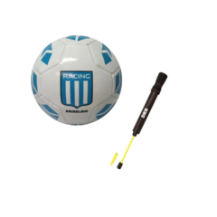 COMBO FUTBOL! Pelota N°3 Racing + Inflador DRB