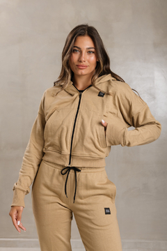 Imagen de Campera Brooklin Deportiva Algodón Rústico Verano Dama Beige - CBROOK