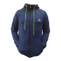 Campera Deportiva Lycra Hombre Azul + Cuello Térmico Negro en internet