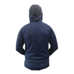 Combo Azul! Campera Deportiva Azul +Pantalón Chupín Negro - PASION AL DEPORTE