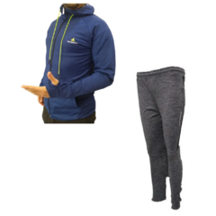 Combo Azul! Campera Deportiva Azul +Pantalón Chupín Gris