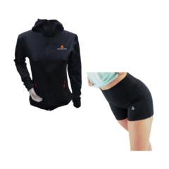 Calza Deportiva Corta Dama NG + Campera Deportiva Negra