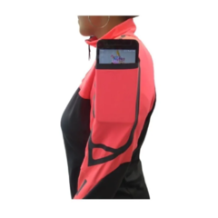 Campera Running Deportiva Mujer Porta Celular + Brazalete Running - PASION AL DEPORTE