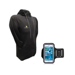 Campera Deportiva Hombre Infinity Negro + Brazalete Running!