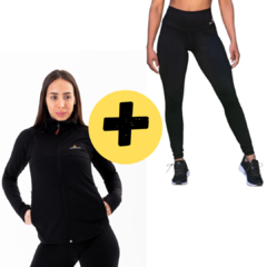 Campera Polar Dama Capolard + Calza Gym Urban Luxury Camur