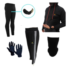 Calza Larga Ciclista Badana + Conjunto Deportivo Ng + Guantes y Cuello Térmico