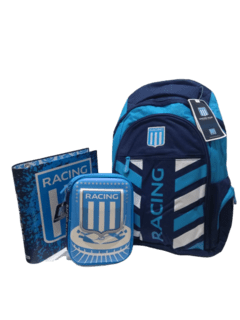 Combo escolar RACING!! mochila 18 pulg+ carpeta + cartuchera 1 PISO EVA