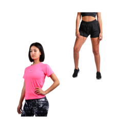 Conjunto! Remera Lycra Mujer Fu + Short con calza mujer ng - comprar online
